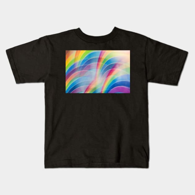 Rainbow Abstract no.3100 Kids T-Shirt by karinelizabeth